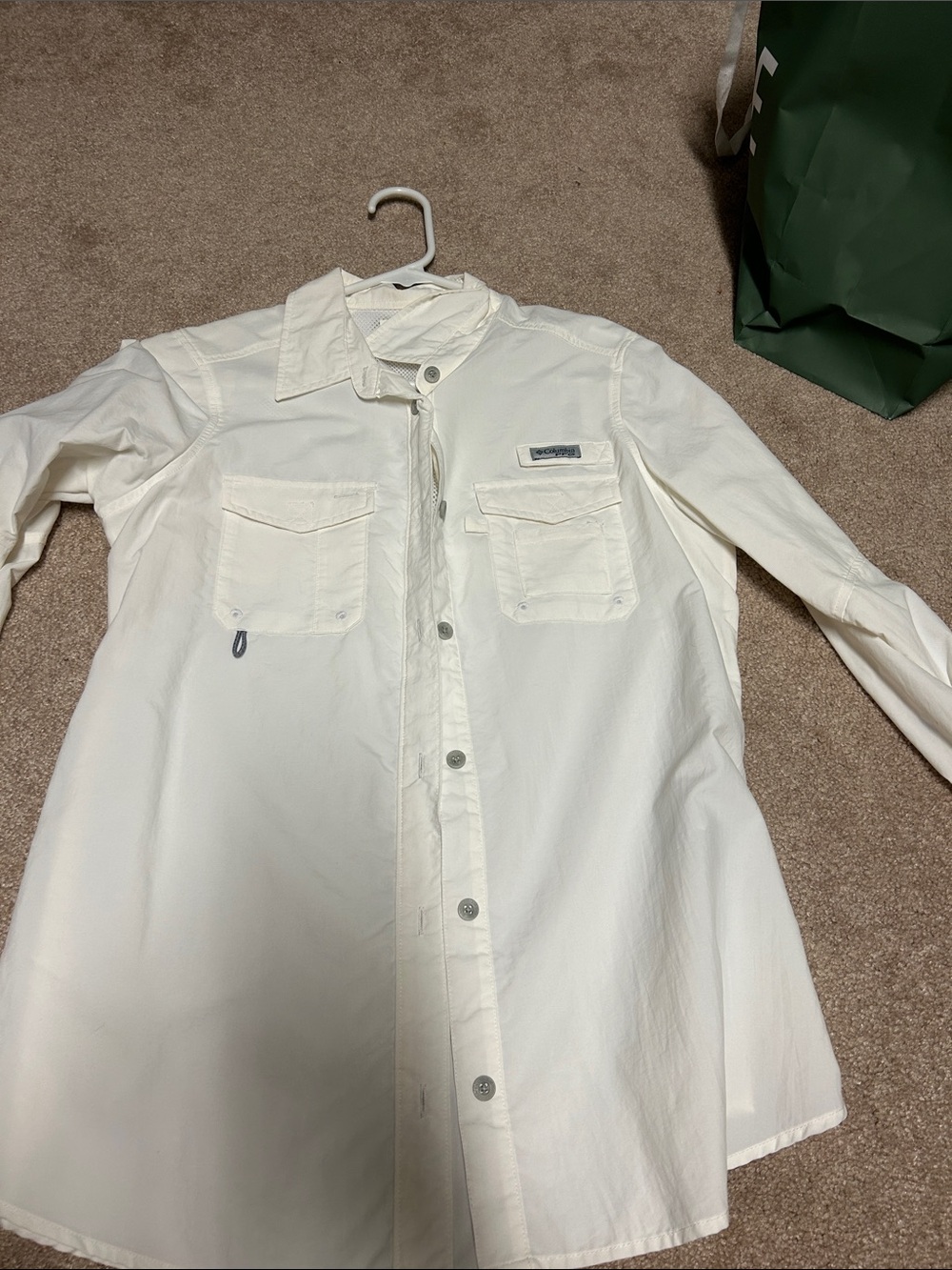 Women’s Columbia White Button-Down Utility Shirt